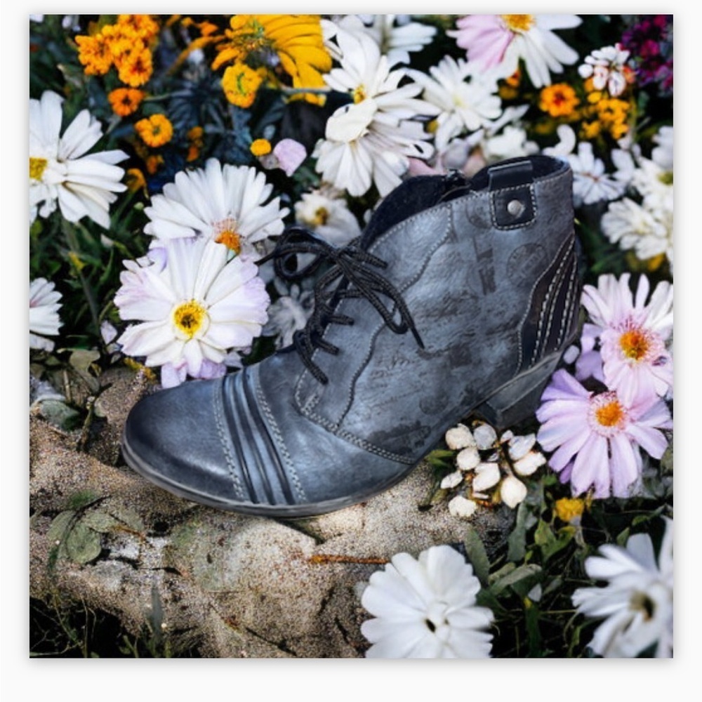 Remonte Cheyenne Distressed Gray Black Leather Lace Up Ankle Boots
Comfort 7.5 - Picture 5 of 15